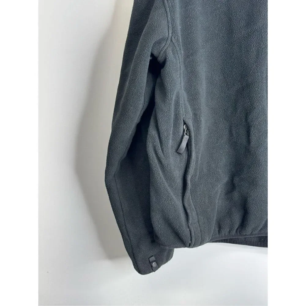 The North Face Jacket Mens Large‎ Black Full Zip Fleece Logo Front Pcokets